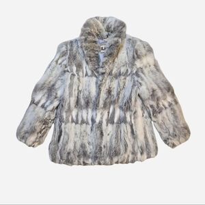 Elegant ILANA Vintage Real Rabbit Fur Coat
